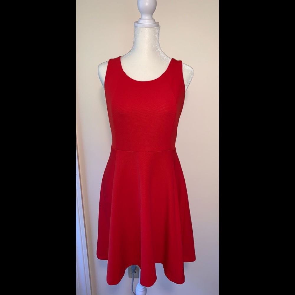 Express Fit & Flare Dress, Red, Size Small